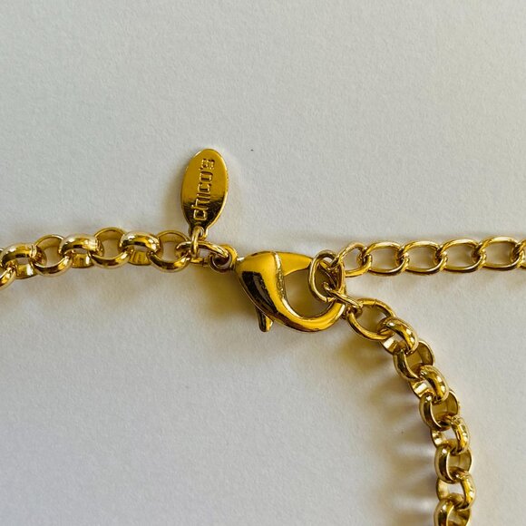 Chico's Gold Tone Large Pendant Statement Necklace Rolo Chain 18 inches - Picture 9 of 10